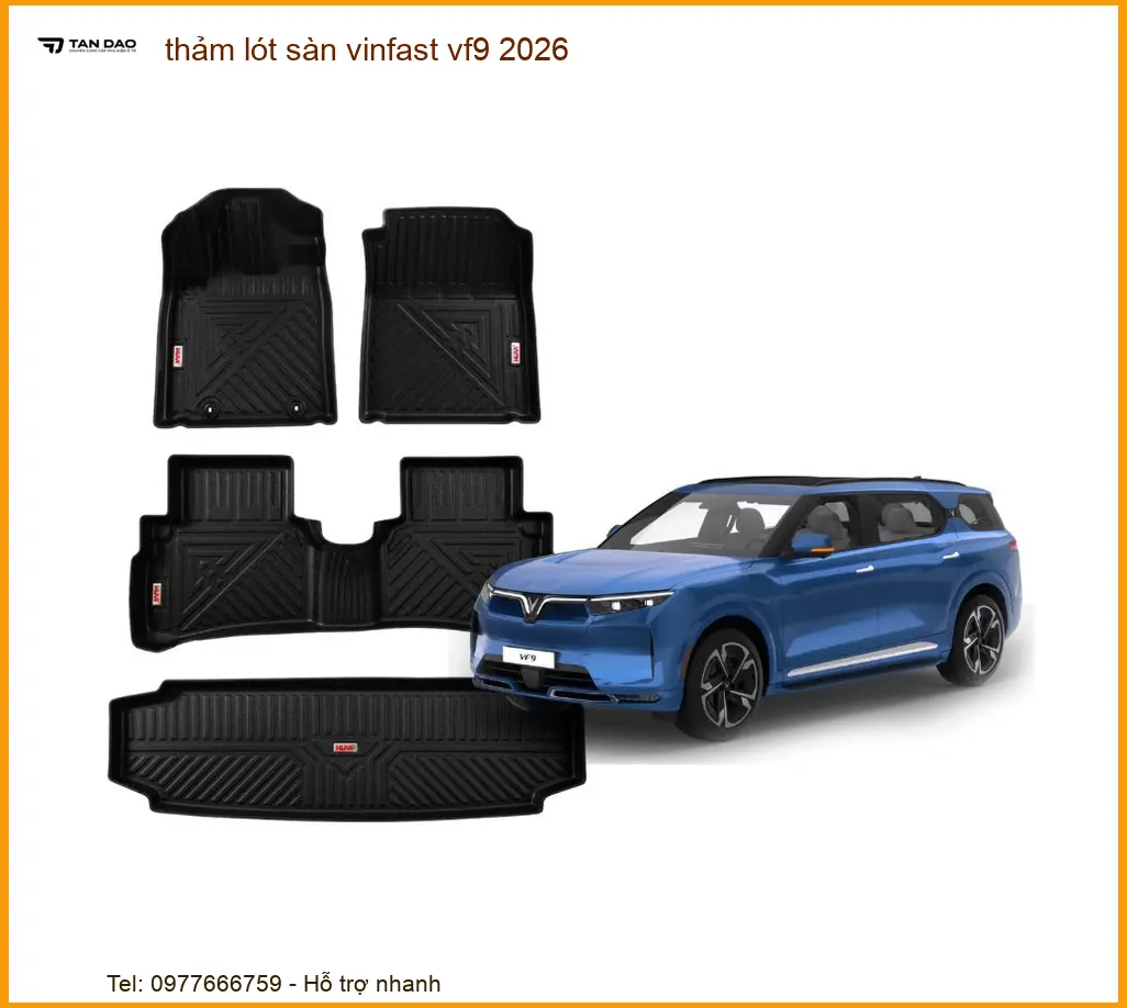 Thảm Lót Sàn Ô Tô Cao Cấp Vinfast VF9 2026 - Trung Tâm Lắp Đặt Chính Hãng TPHCM