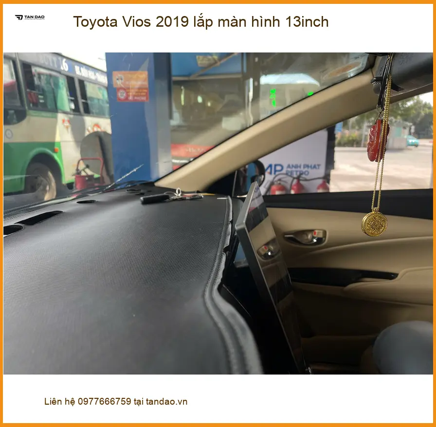 Anh Khải lắp màn hình 13inch cho Toyota Vios 2019 tại Quận 9 để nâng tầm trải nghiệm lái xe ảnh thực tế 3