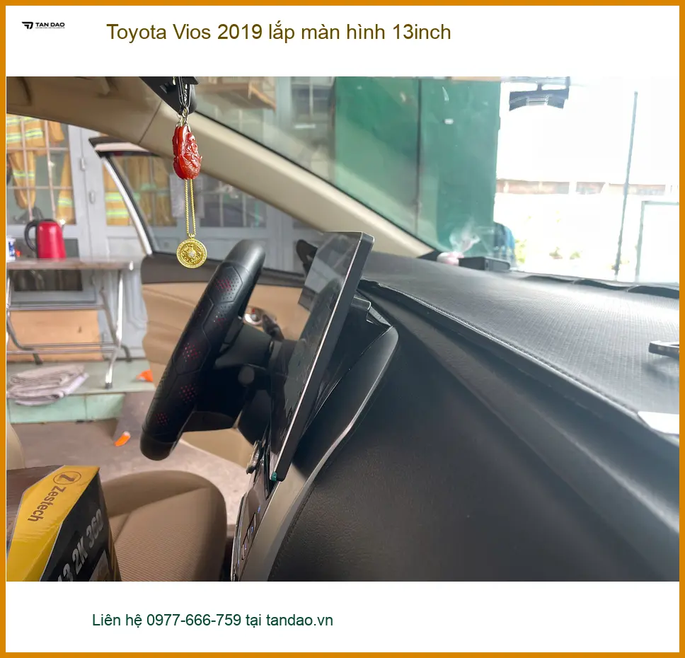 Anh Khải lắp màn hình 13inch cho Toyota Vios 2019 tại Quận 9 để nâng tầm trải nghiệm lái xe ảnh thực tế 4