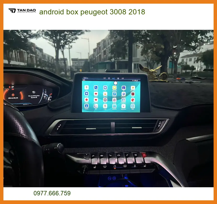 Android Box cho xe Peugeot 3008 đời 2018 - Địa Chỉ Lắp Đặt Chính Hãng TPHCM