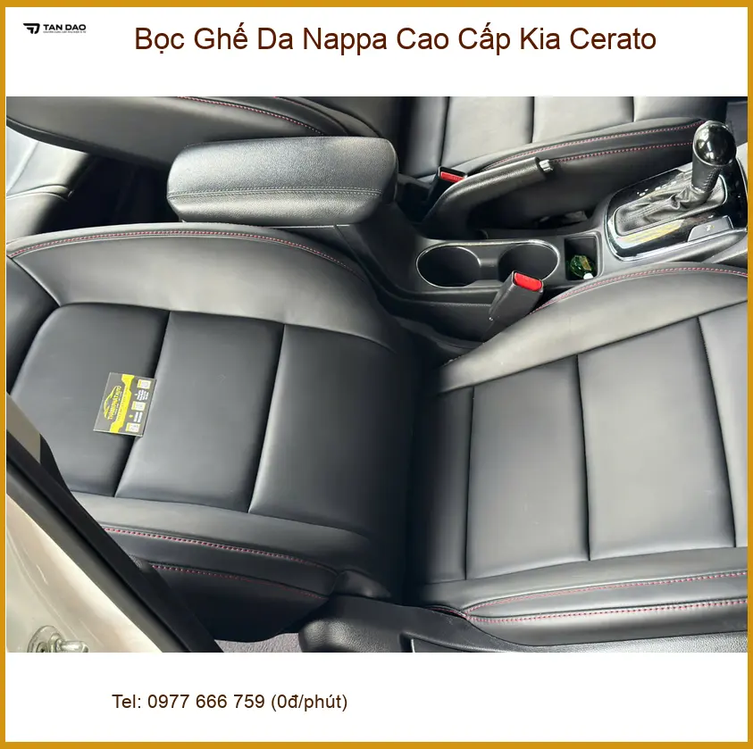 Anh Thành bọc ghế da Nappa cao cấp Kia Cerato Quận 12 để nâng tầm nội thất sang trọng