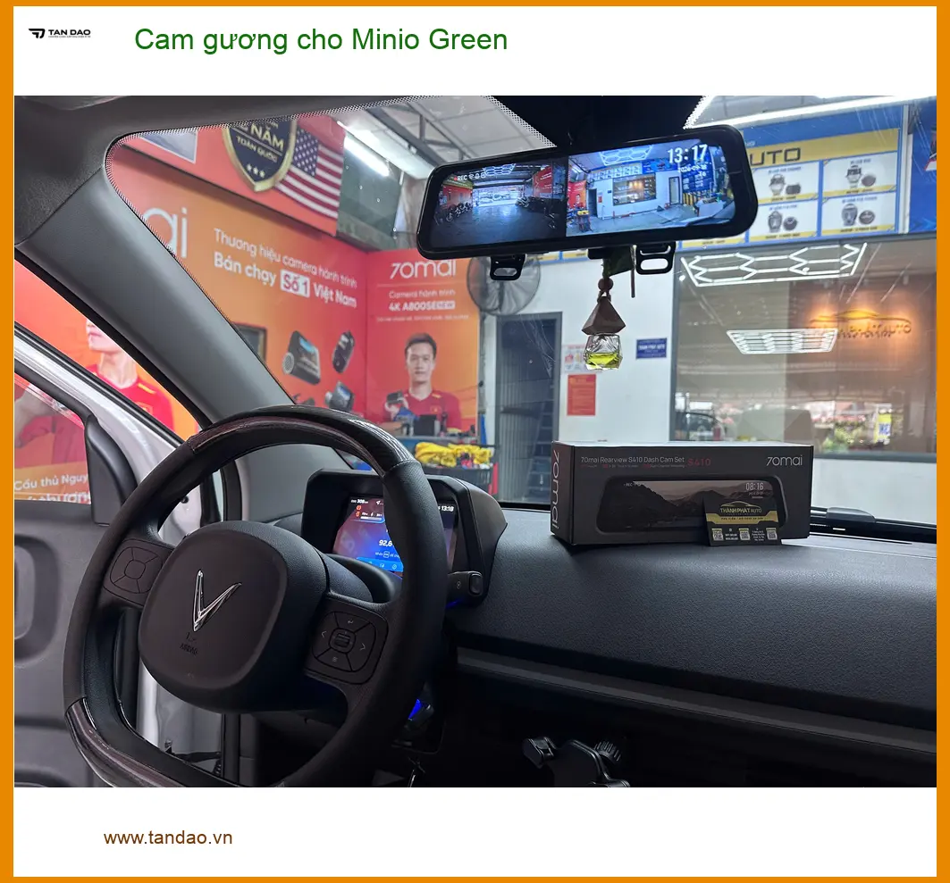 Anh Trường lắp cam gương cho Minio Green tại Quận 12 để an tâm hơn khi lái xe ảnh thực tế 2