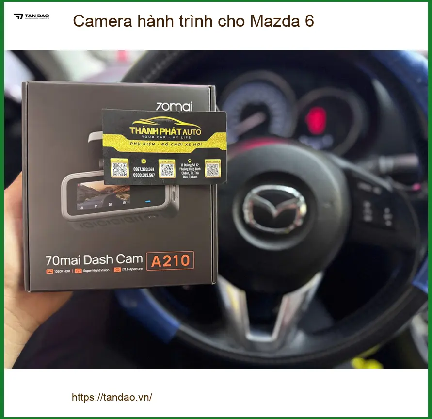 Chị Thảo lắp Camera hành trình cho Mazda 6 tại Quận 9 để ghi lại hành trình ảnh thực tế 4