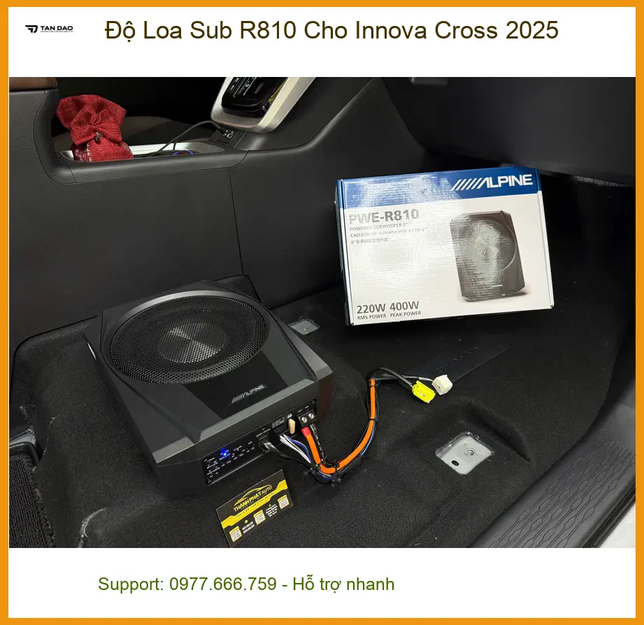 Anh Bách độ loa Sub R810 cho Innova Cross 2025 tại Quận 12 để âm thanh trầm ấm hơn ảnh thực tế 2