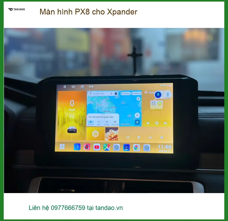 Chú Minh lắp màn hình PX8 cho Xpander tại Quận 12 để xem bản đồ tiện lợi ảnh thực tế 4