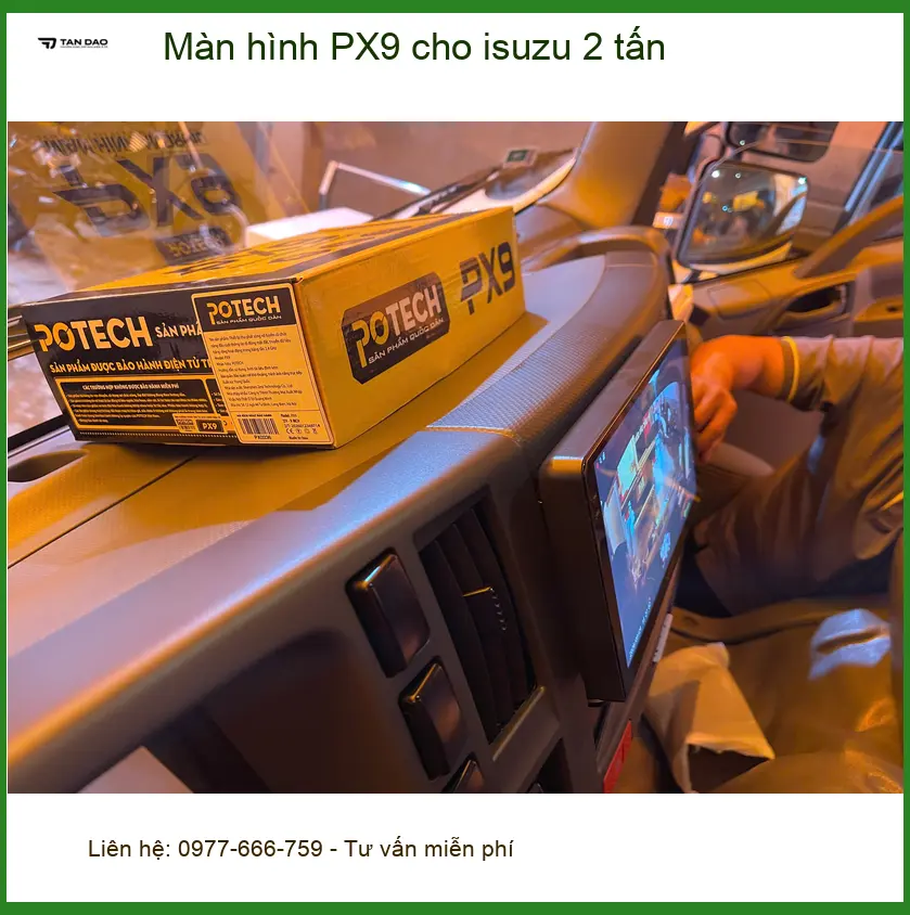 Anh Tùng lắp màn hình PX9 cho xe Isuzu 2 tấn tại Quận 9 để tiện theo dõi lộ trình ảnh thực tế 2