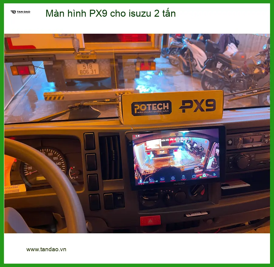 Anh Tùng lắp màn hình PX9 cho xe Isuzu 2 tấn tại Quận 9 để tiện theo dõi lộ trình ảnh thực tế 4