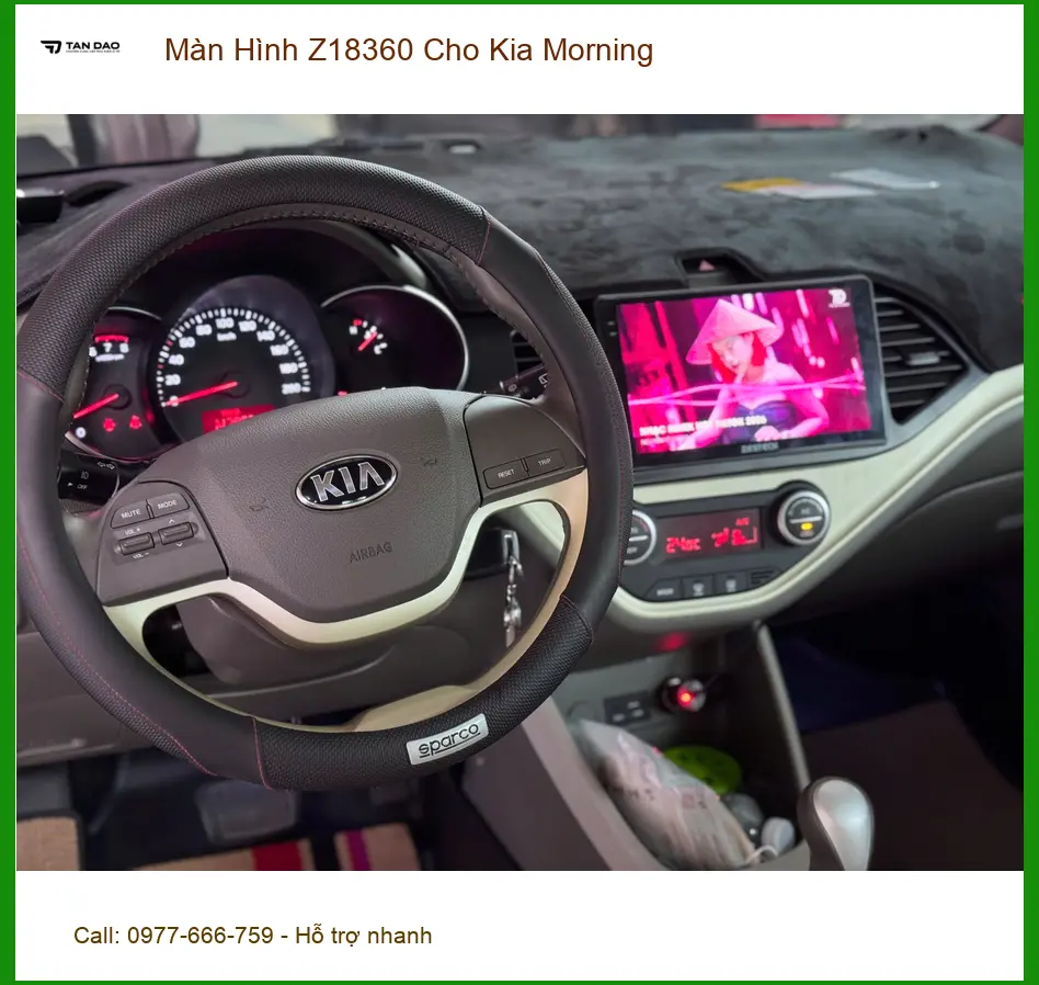 Anh Tú lắp Màn Hình Z18360 cho Kia Morning Quận 9 để có bản đồ dẫn đường thông minh ảnh thực tế 2