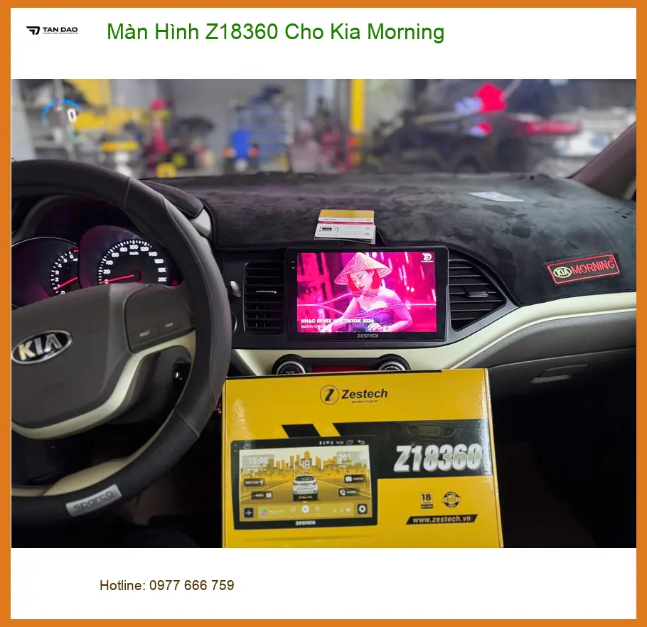 Anh Tú lắp Màn Hình Z18360 cho Kia Morning Quận 9 để có bản đồ dẫn đường thông minh ảnh thực tế 4