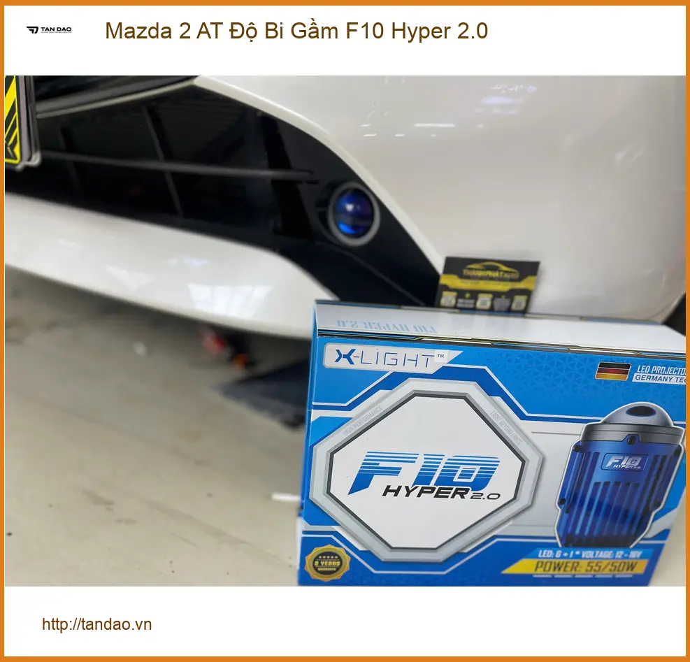 Anh Tấn độ Bi Gầm F10 Hyper 2.0 cho Mazda 2 AT tại Quận 9 đèn yếu ảnh thực tế 2