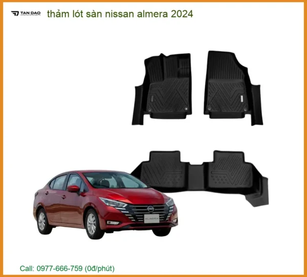 Thảm Lót Sàn Nissan Almera 2024 - Địa Chỉ Lắp Đặt Uy Tín TPHCM