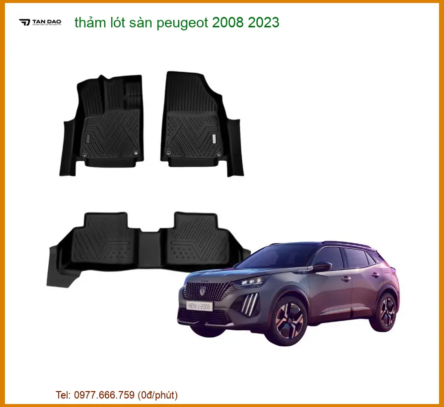 Thảm Lót Sàn Peugeot 2008 2023 - Trung Tâm Lắp Đặt Chính Hãng TPHCM