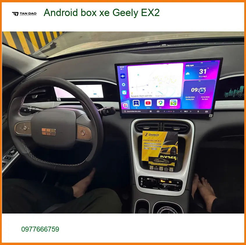 Anh Quang lắp Android Box xe Geely EX2 tại Quận 3 để tiện giải trí và dẫn đường ảnh thực tế 4