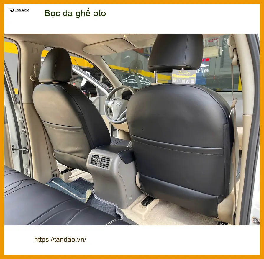 Anh Tấn bọc da ghế oto Hyundai SantaFe tại Quận Phú Nhuận để nội thất xe bền đẹp, sang trọng hơn ảnh thực tế 2