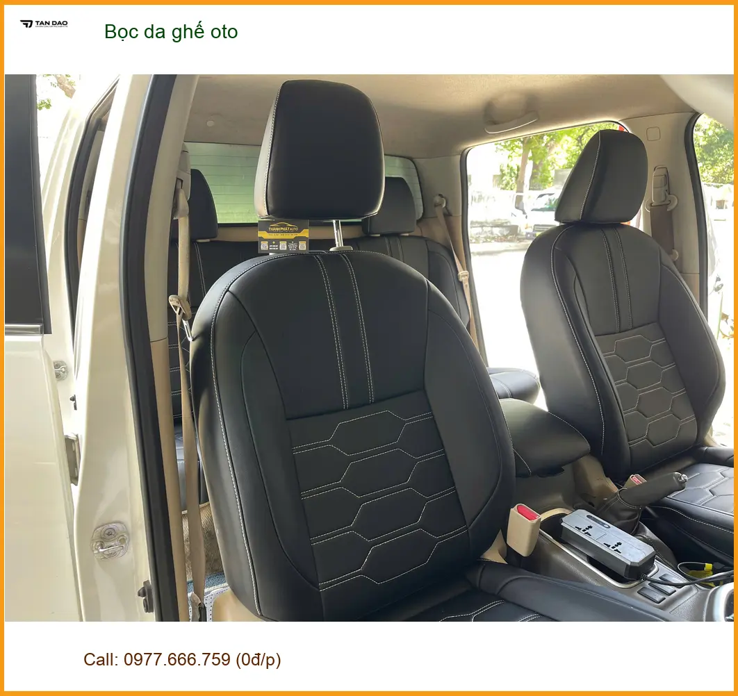 Anh Tấn bọc da ghế oto Hyundai SantaFe tại Quận Phú Nhuận để nội thất xe bền đẹp, sang trọng hơn ảnh thực tế 4