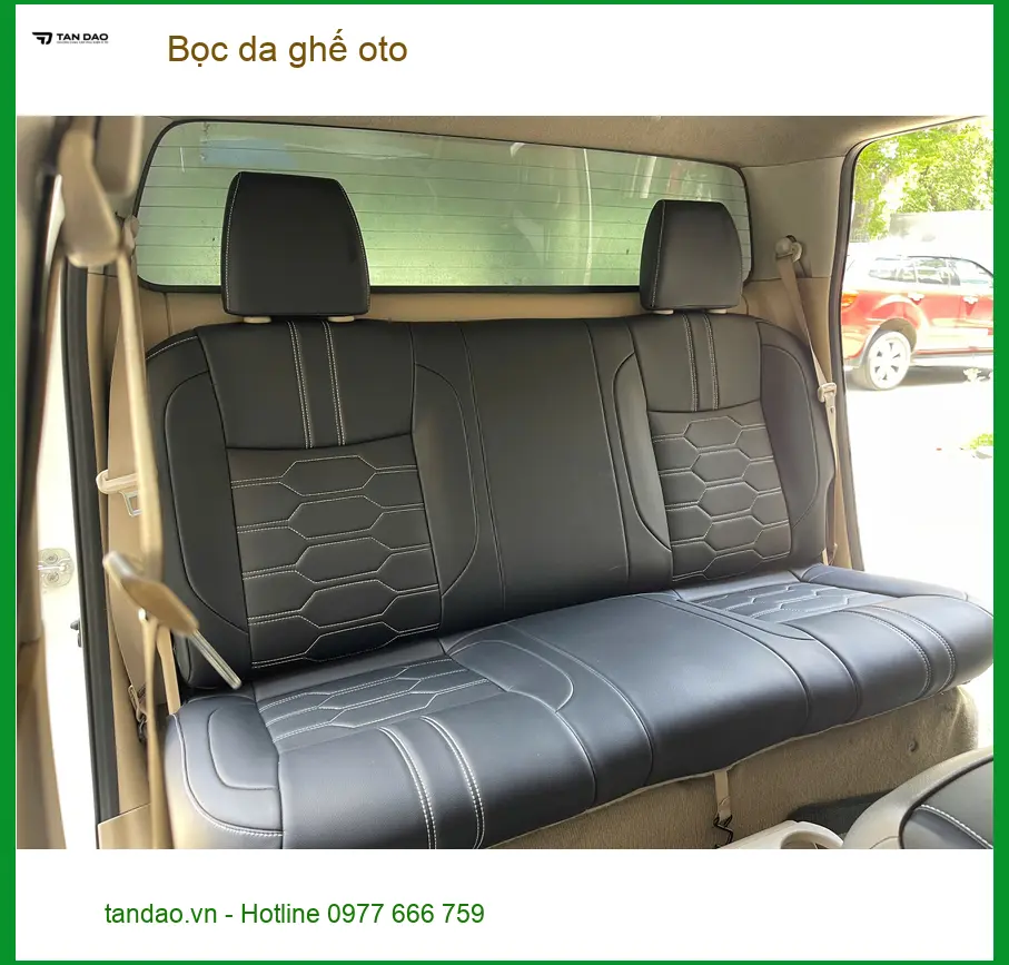 Anh Tấn bọc da ghế oto Hyundai SantaFe tại Quận Phú Nhuận để nội thất xe bền đẹp, sang trọng hơn ảnh thực tế 5