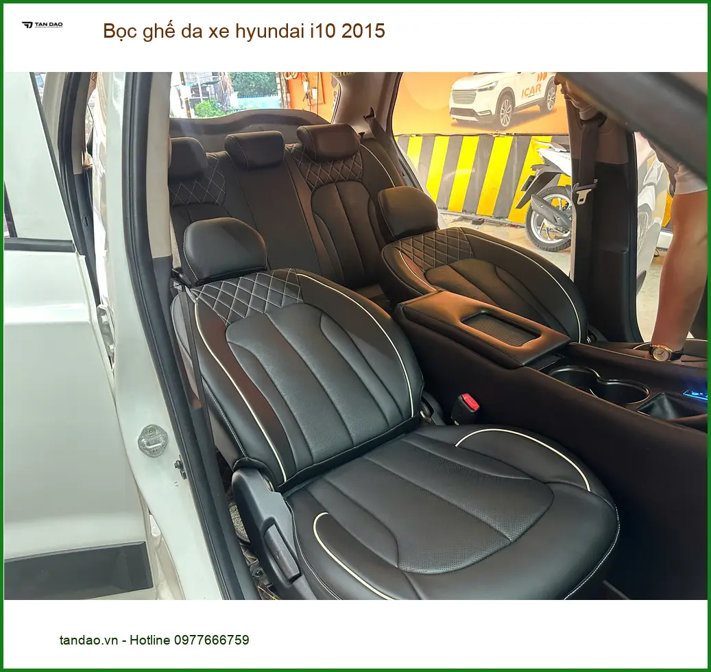 Chị Thảo bọc ghế da xe Hyundai i10 2015 tại Quận Huyện Nhà Bè để nội thất mới ảnh thực tế 2