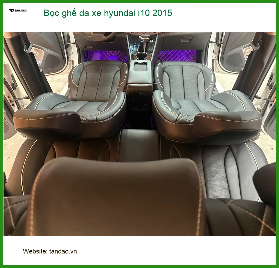 Chị Thảo bọc ghế da xe Hyundai i10 2015 tại Quận Huyện Nhà Bè để nội thất mới ảnh thực tế 5