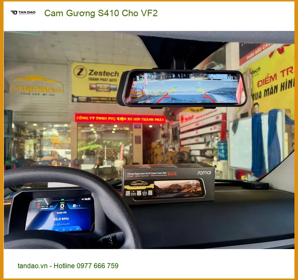 Anh Tùng lắp Cam Gương S410 cho VF2 tránh va quẹt khi lùi xe tại Quận Thủ Đức