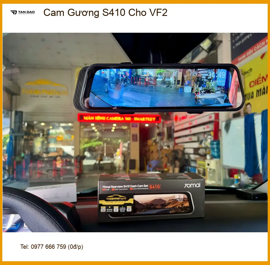 Anh Tùng lắp Cam Gương S410 cho VF2 tránh va quẹt khi lùi xe tại Quận Thủ Đức ảnh thực tế 2