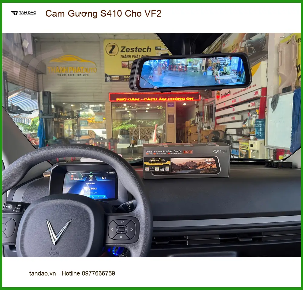 Anh Tùng lắp Cam Gương S410 cho VF2 tránh va quẹt khi lùi xe tại Quận Thủ Đức ảnh thực tế 3