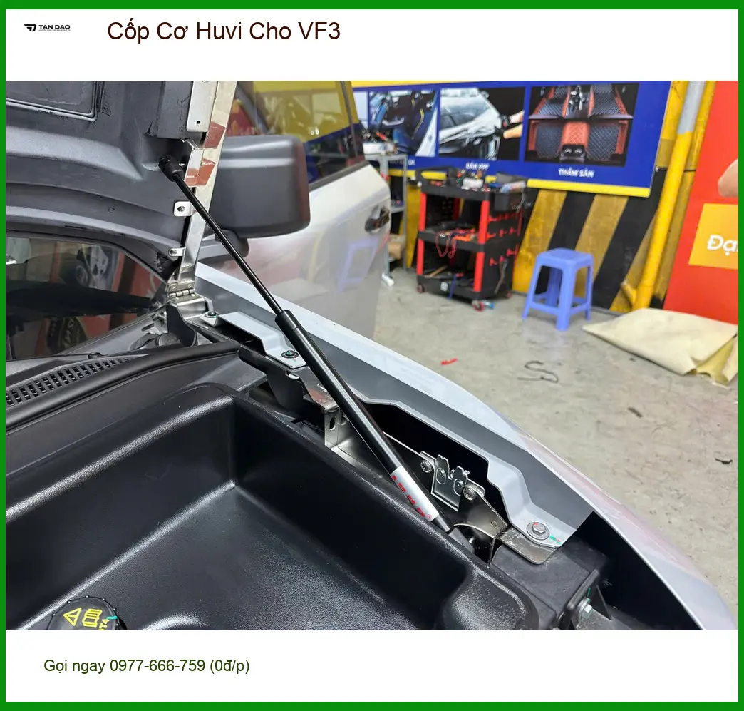 Anh Khang lắp Cốp Cơ Huvi Cho VinFast VF3 tại Quận 12 để vợ tiện đóng mở cốp ảnh thực tế 3