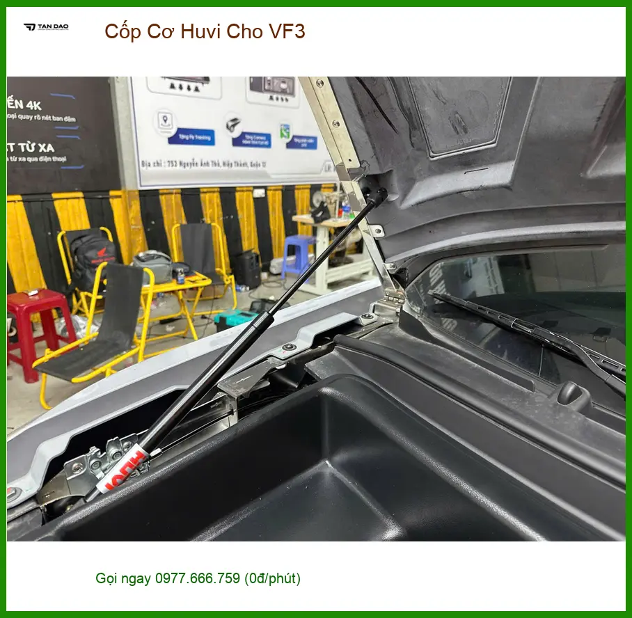 Anh Khang lắp Cốp Cơ Huvi Cho VinFast VF3 tại Quận 12 để vợ tiện đóng mở cốp ảnh thực tế 5