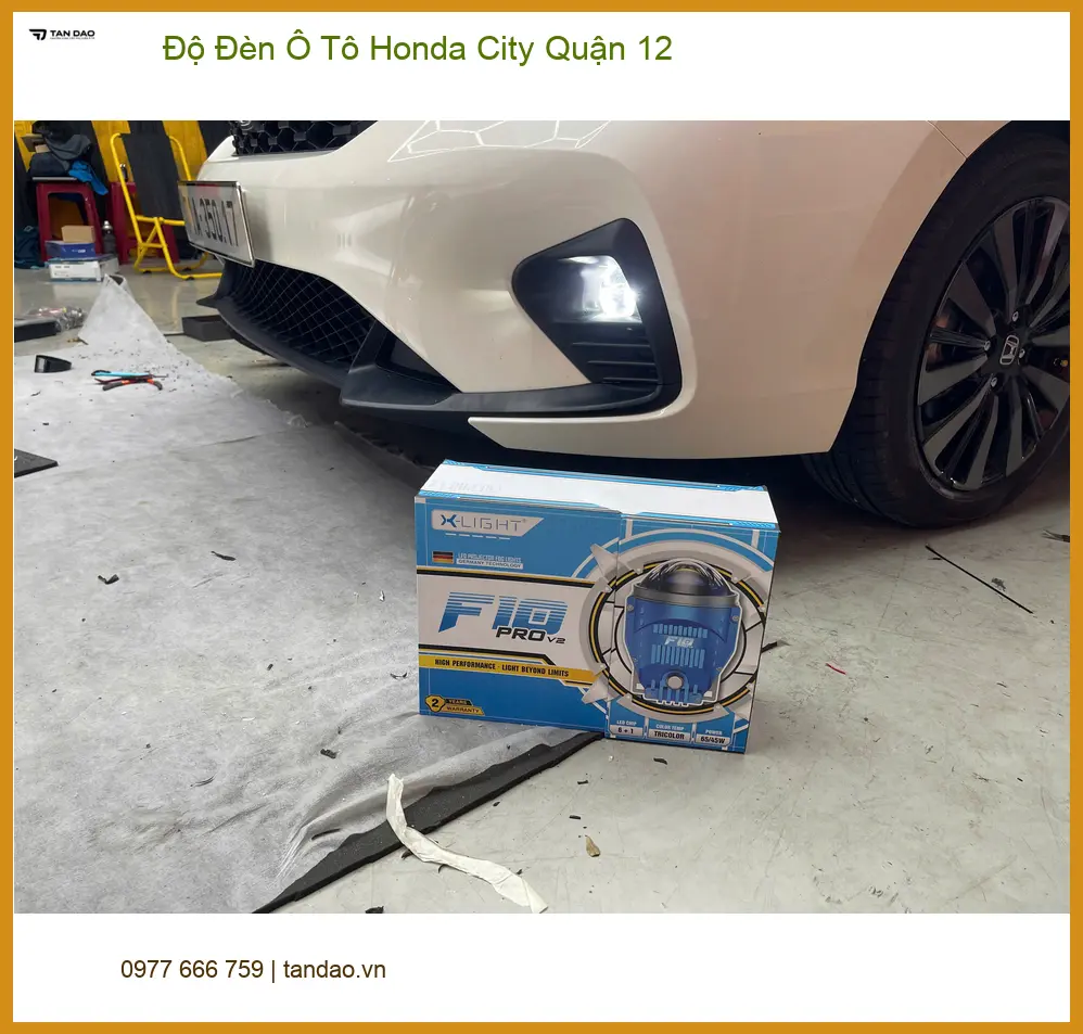 Anh Dũng độ đèn ô tô Honda City Quận 12 vì thường xuyên đi công tác xa vào ban đêm ảnh thực tế 2