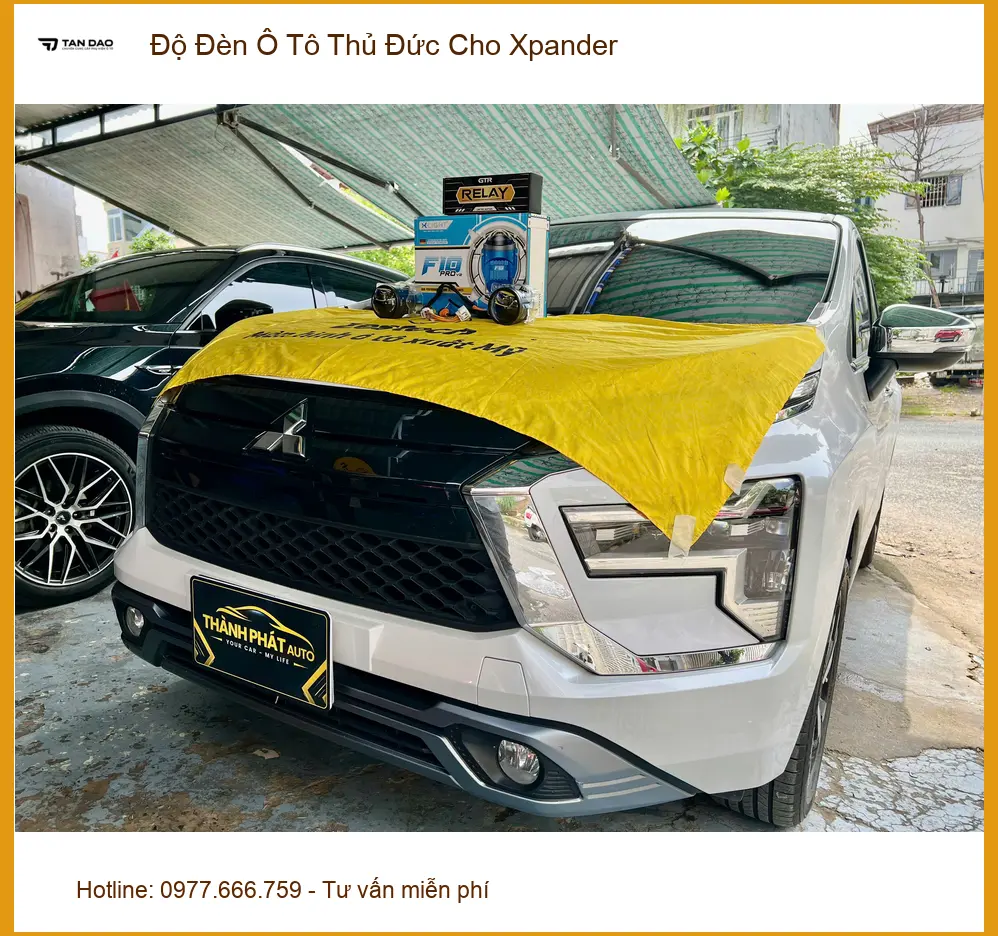 Chú Phi độ đèn ô tô cho Xpander tại Thủ Đức vì đèn zin không đủ sáng khi đi trời tối ảnh thực tế 2