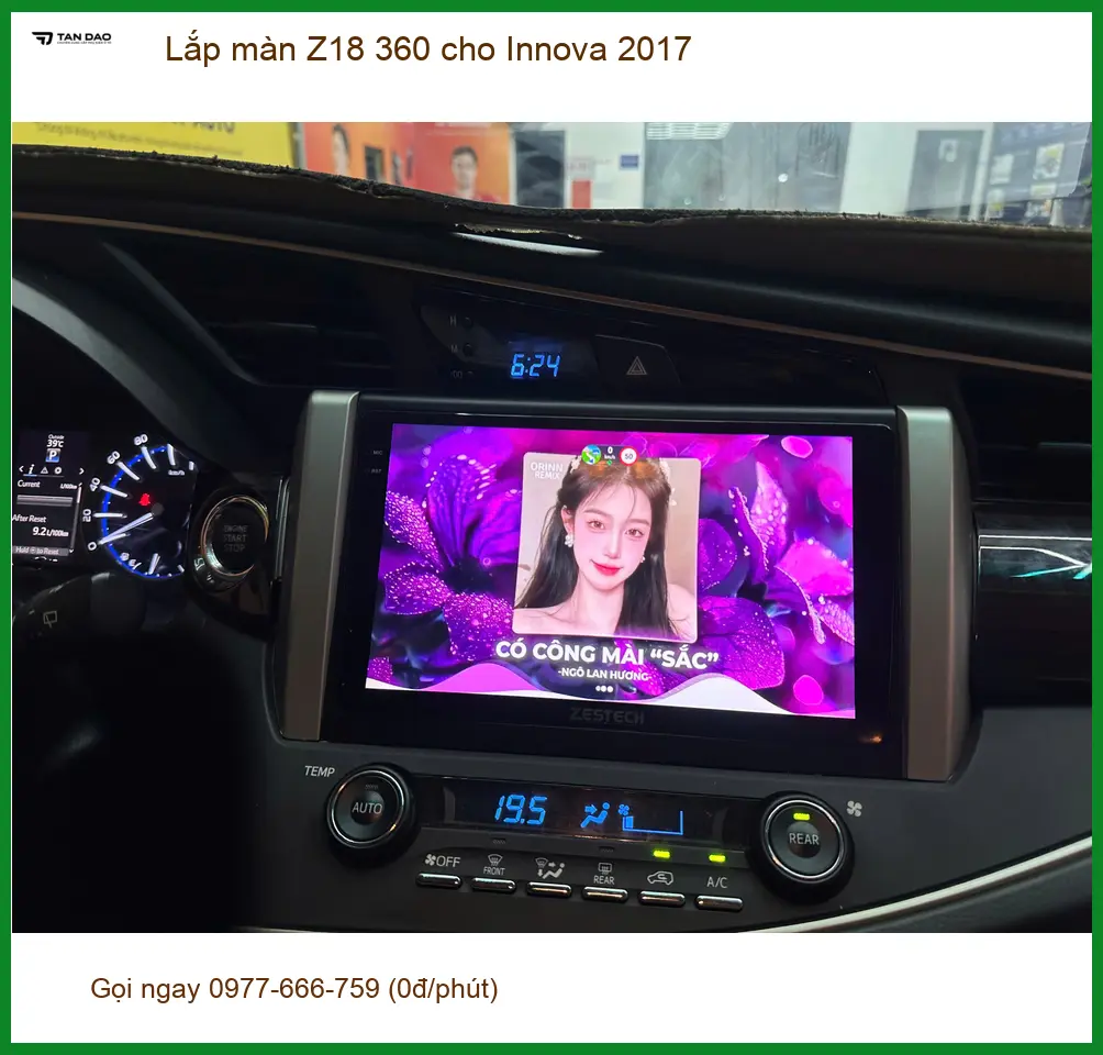Chú Lâm lắp màn Z18 360 cho Innova 2017 tại Quận 5 để lái xe an toàn hơn ảnh thực tế 3