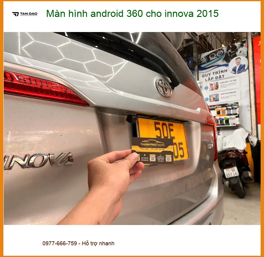 Chị Thanh lắp màn hình android 360 cho Innova 2015 Quận 1 để lái xe an toàn hơn ảnh thực tế 2
