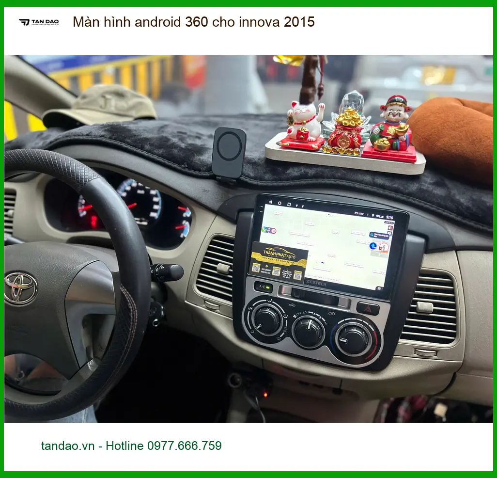 Chị Thanh lắp màn hình android 360 cho Innova 2015 Quận 1 để lái xe an toàn hơn ảnh thực tế 3
