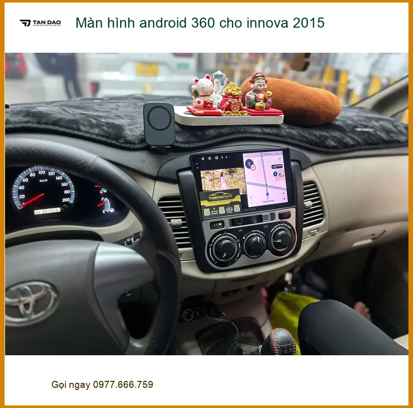 Chị Thanh lắp màn hình android 360 cho Innova 2015 Quận 1 để lái xe an toàn hơn ảnh thực tế 4