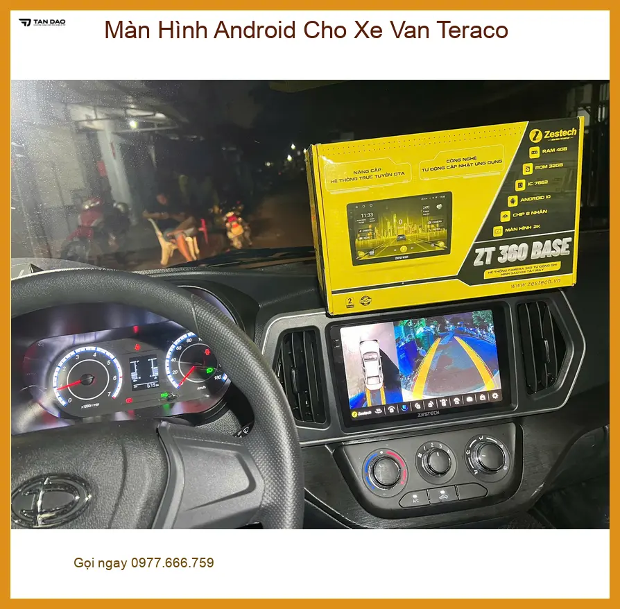 Chú Lộc lắp Màn Hình Android cho Xe Van Teraco tại Quận Thủ Đức vì màn zin quá cũ ảnh thực tế 2