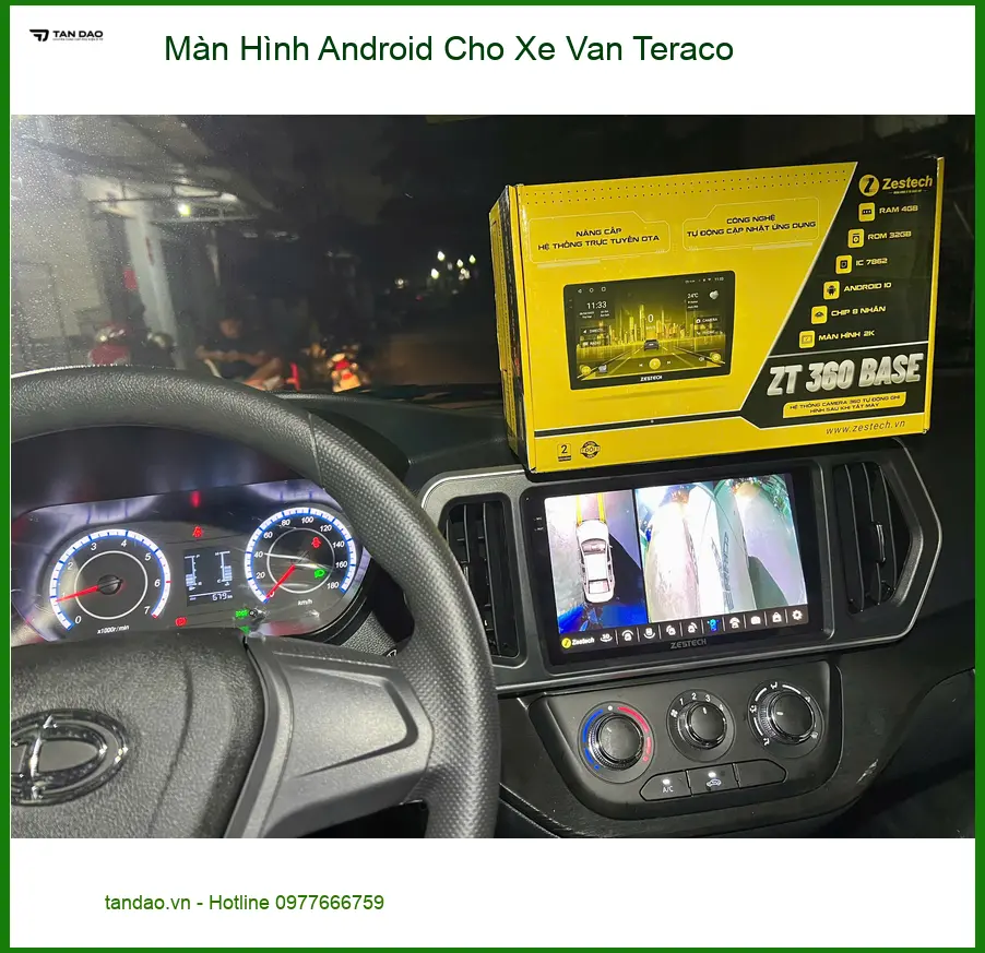 Chú Lộc lắp Màn Hình Android cho Xe Van Teraco tại Quận Thủ Đức vì màn zin quá cũ ảnh thực tế 3