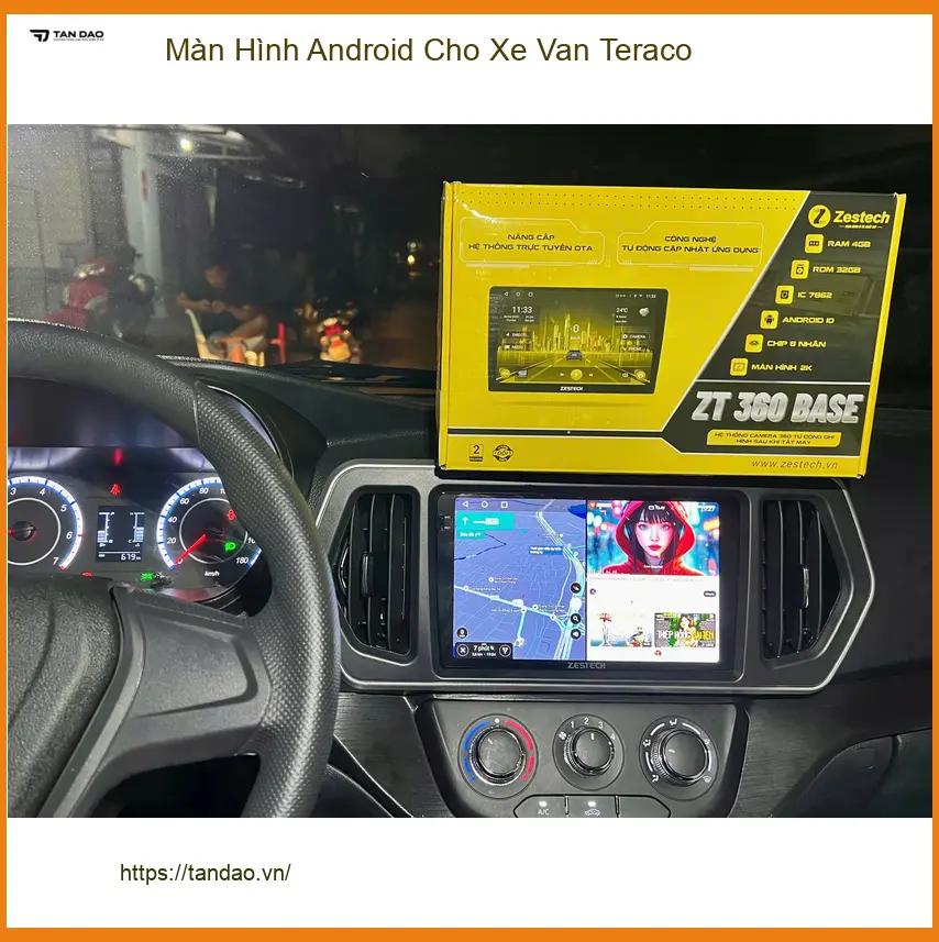 Chú Lộc lắp Màn Hình Android cho Xe Van Teraco tại Quận Thủ Đức vì màn zin quá cũ ảnh thực tế 4