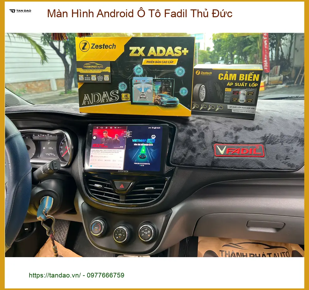 Anh Tùng lắp màn hình Android ô tô Fadil tại Thủ Đức để xem YouTube