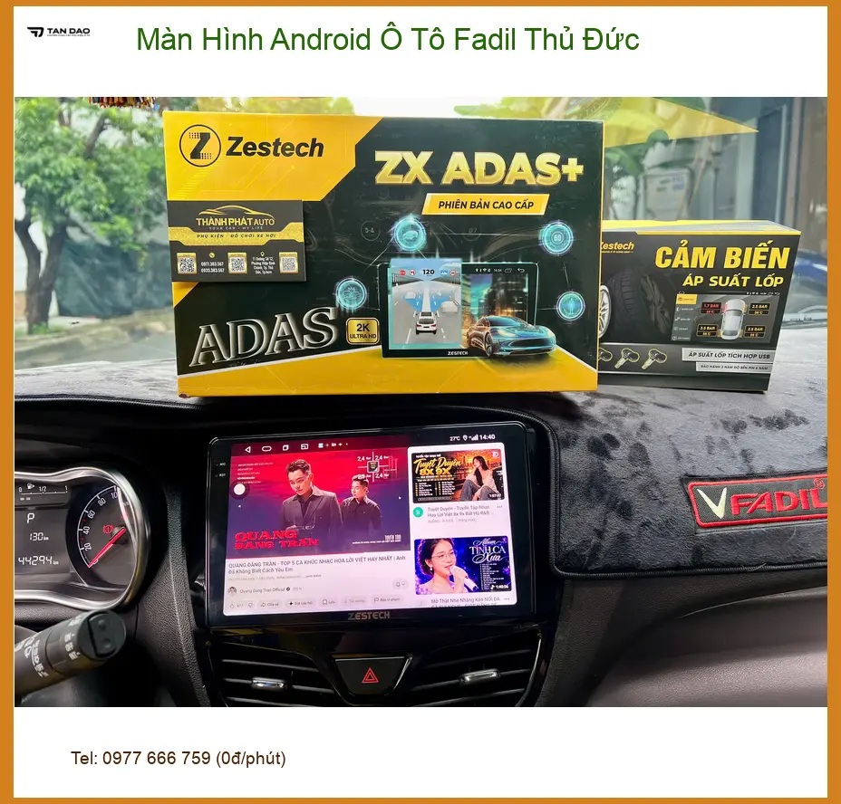 Anh Tùng lắp màn hình Android ô tô Fadil tại Thủ Đức để xem YouTube ảnh thực tế 5