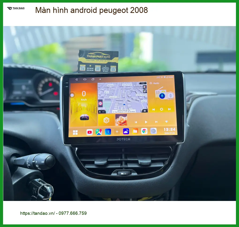 Anh Lâm lắp màn hình Android Peugeot 2008 tại Gò Vấp vì màn zin thiếu tính năng giải trí ảnh thực tế 3