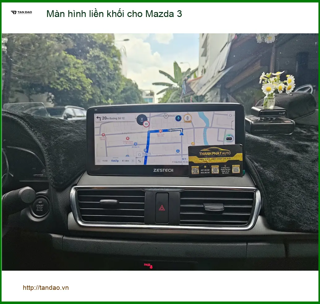 Anh Tú lắp màn hình liền khối cho Mazda 3 tại Quận 1 nâng cấp trải nghiệm lái