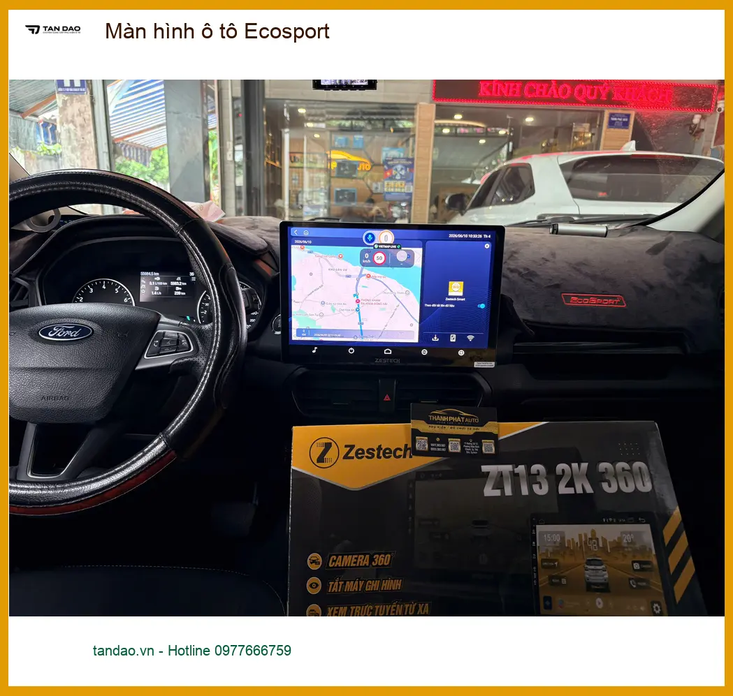 Anh Tùng lắp màn hình Android cho Ford Ecosport tại Quận Gò Vấp vì màn zin đã cũ ảnh thực tế 2