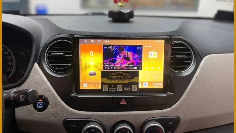 Anh Trường lắp màn hình Potech Hyundai i10 ở Bình Chánh để tăng tiện ích