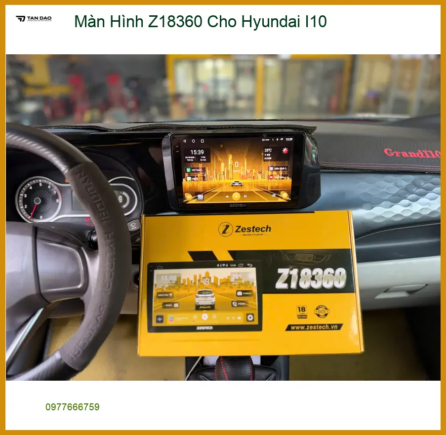 Anh Kiên lắp Màn Hình Z18360 cho Hyundai I10 tại Quận 9 để xe thêm hiện đại ảnh thực tế 4