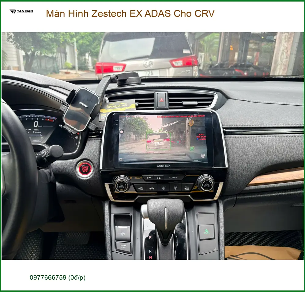 Chị Thảo lắp Màn Hình Zestech EX ADAS cho CRV tại Quận 3 an tâm lái
