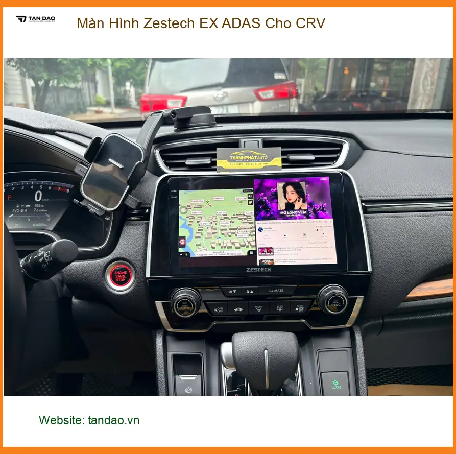 Chị Thảo lắp Màn Hình Zestech EX ADAS cho CRV tại Quận 3 an tâm lái ảnh thực tế 2