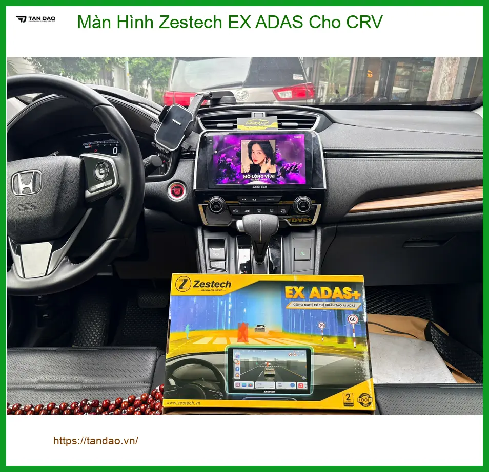 Chị Thảo lắp Màn Hình Zestech EX ADAS cho CRV tại Quận 3 an tâm lái ảnh thực tế 3