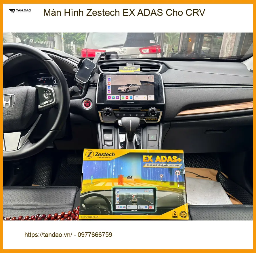 Chị Thảo lắp Màn Hình Zestech EX ADAS cho CRV tại Quận 3 an tâm lái ảnh thực tế 4