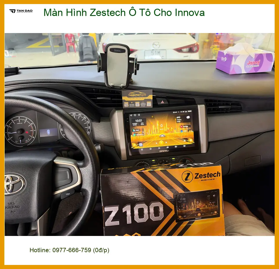 Anh Đăng lắp màn hình Zestech ô tô cho Innova tại Quận 9
