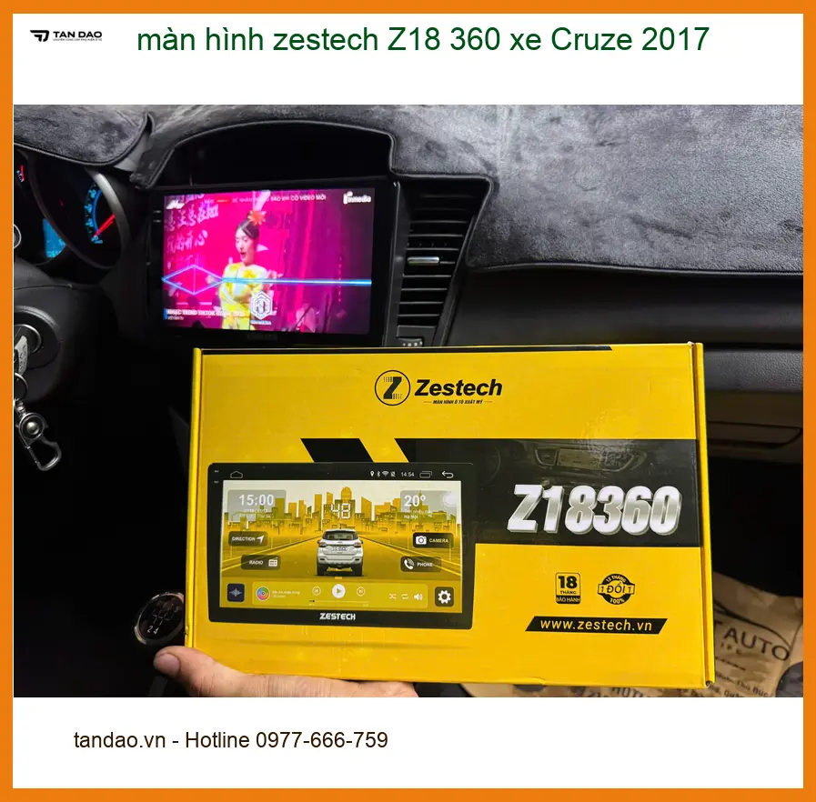 Anh Cường lắp màn hình Zestech Z18 360 cho Cruze 2017 tại Quận 3