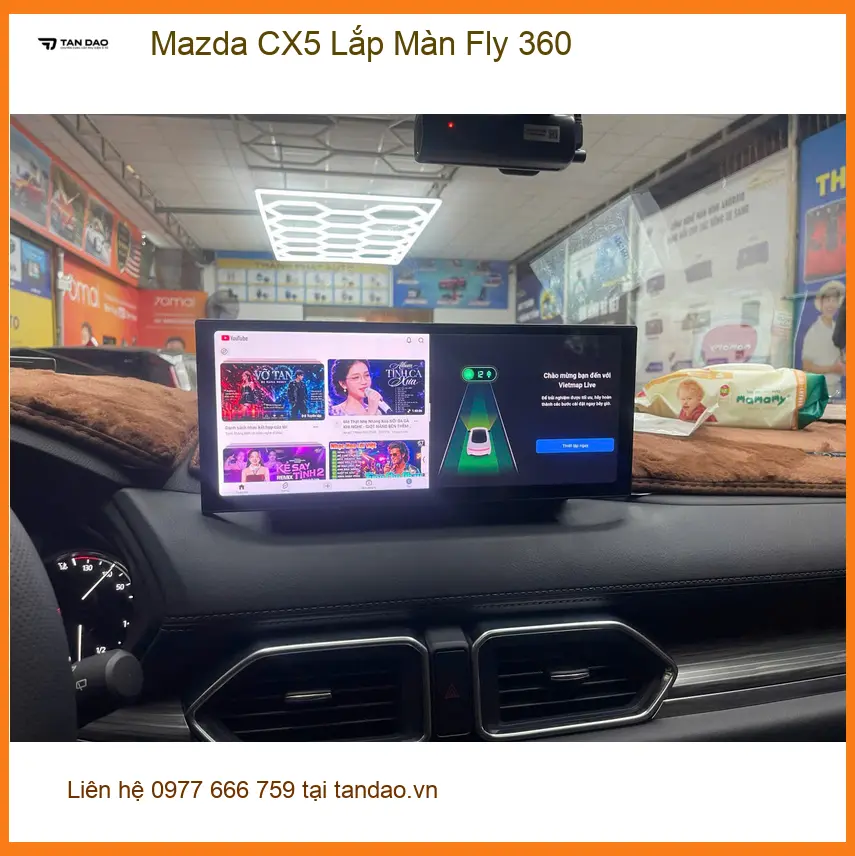 Anh Tấn Lắp Màn Fly 360 cho Mazda CX5 tại Quận 12 để lái xe an toàn hơn ảnh thực tế 2